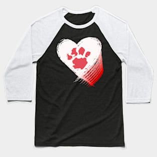 Paw Print Hearts Baseball T-Shirt